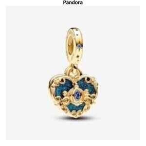 Pandora Cinderella's Carriage & Heart Double Dangle Charm